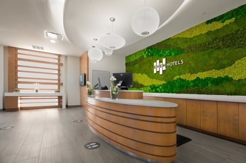 Our wellness hotel in Tinley Park, IL, features a living wall.