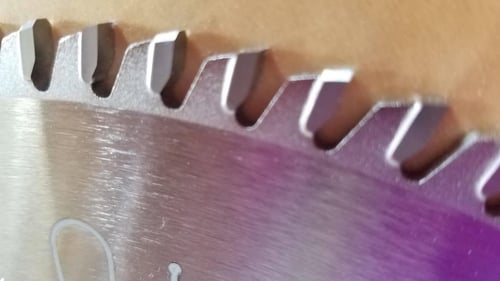 Close up of saw blade