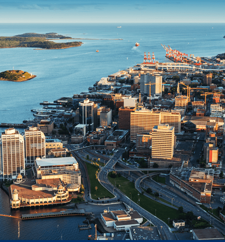 An aerial view of Halifax, Nova Scotia.