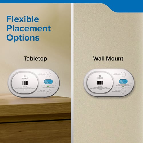 Flexible placement options: tabletop or wall mount the device