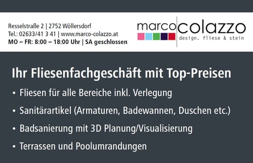 Marco Colazzo - Design. Fliese & Stein in Wöllersdorf