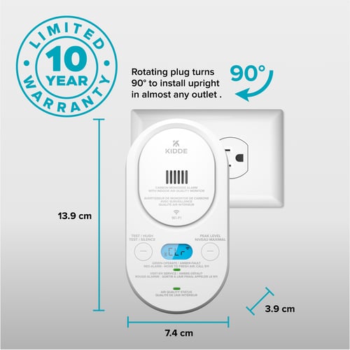 Limited 10 Year warranty protects you and rotating plug turns 90 degrees to install upright in almost any outlet.