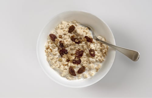 Enjoy oatmeal with your choice of toppings for breakfast.