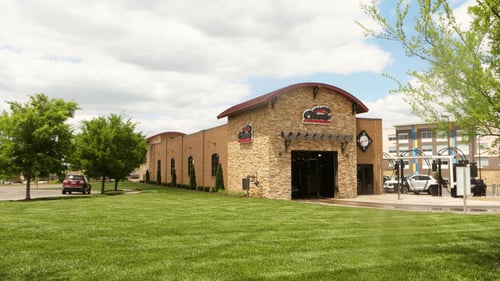 Rear View of Lawrence, Kansas Club Car Wash