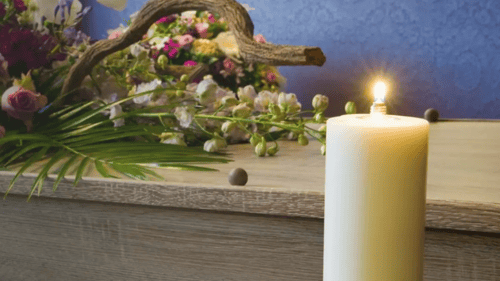Candle & Flowers
