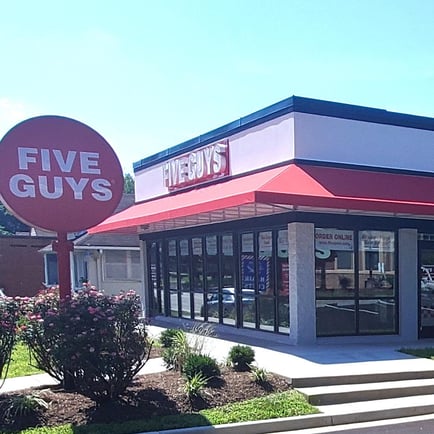 Five Guys at 913 W. Broad St. in Falls Church Virginia.