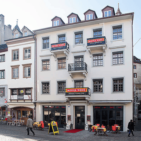 Ansicht des Gebäudes von Mister Wong an der Gerbergasse in Basel