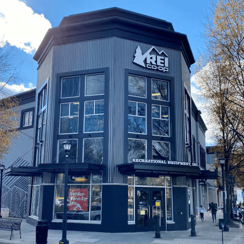 Front of the REI store in Raleigh, North Carolina