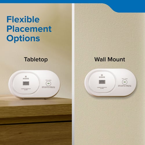 Flexible placement options include on the table top and wall mounted.