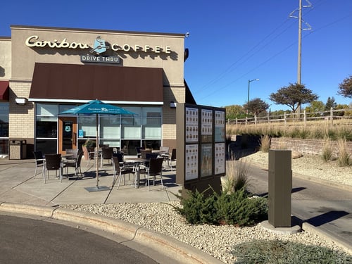 Storefront of the Caribou Coffee at 3868 150th Street West in Rosemount