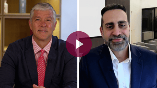 two men in split screen conversation