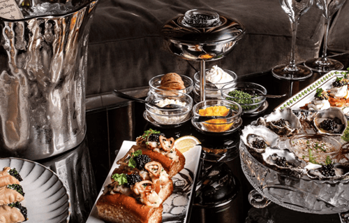 Caspian's Rock & Roe Cocktail Lounge Speakeasy & Seafood Restaurant Small Plates at Caesars Palace Las Vegas