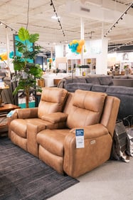 Sunset Hills Slumberland Furniture leather reclining loveseat