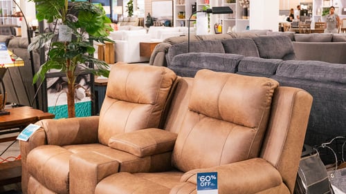 Sunset Hills Slumberland Furniture leather reclining loveseat