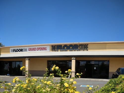 Exterior view of The Floor Store showroom entrance in Fairfield CA