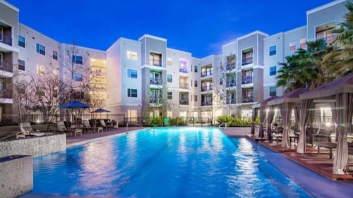 Pool View in the Evening at Medical Center, San Antonio, Texas