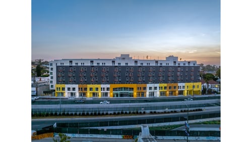 Front view of Crenshaw Lofts in Los Angeles, CA
