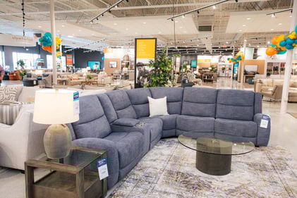 Sunset Hills Slumberland Furniture blue sectional