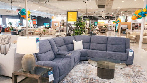 Sunset Hills Slumberland Furniture blue sectional