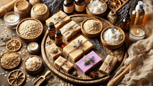 various natural ingredients spread out on a table