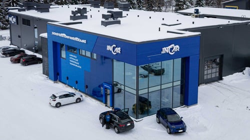 InCar Oulu Ruskon toimipisteen ulkokuva ja sisäänkäynti