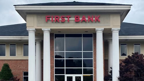 Entrace to the First Bank Dunn branch.