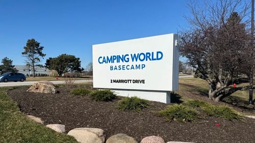 view of Camping World Corporate Headquarters sign