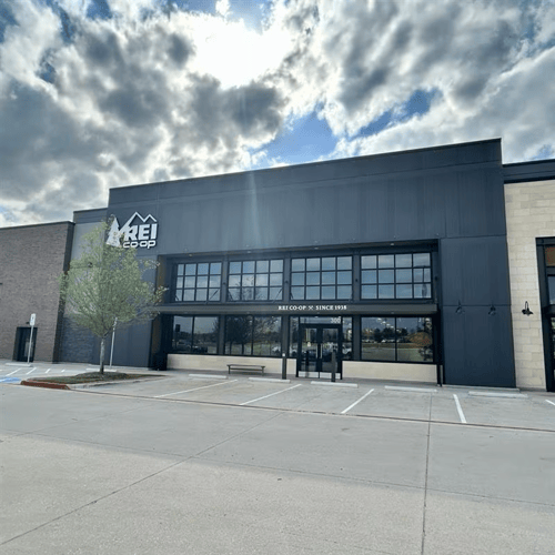 The front of the REI store in Prosper, Texas