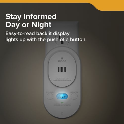 Stay Informed day or night. Easy to read backlit display lights up with the push of a button.