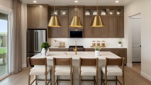 Well-designed kitchen with seating at center island
