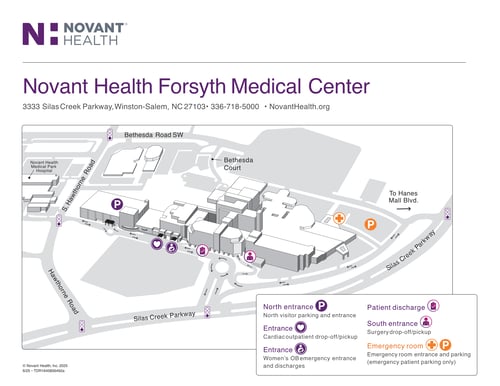 Campus map for Novant Health Forsyth Medical Center