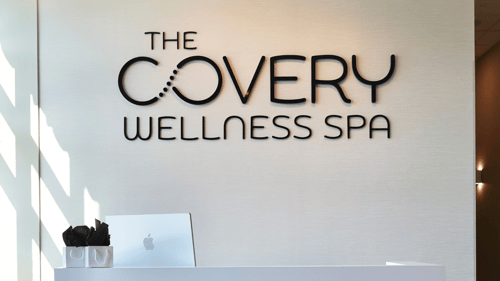 The reception are of The Covery Wellness - Woburn, the best spas in Woburn.