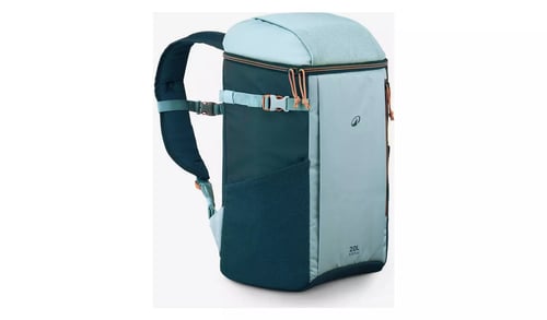 decathlon grey and black ice cooler backpack