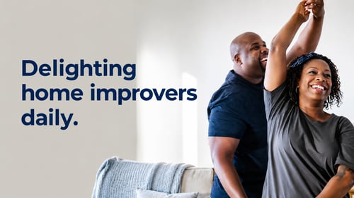 Couple dancing text reads Delighting home improvers daily