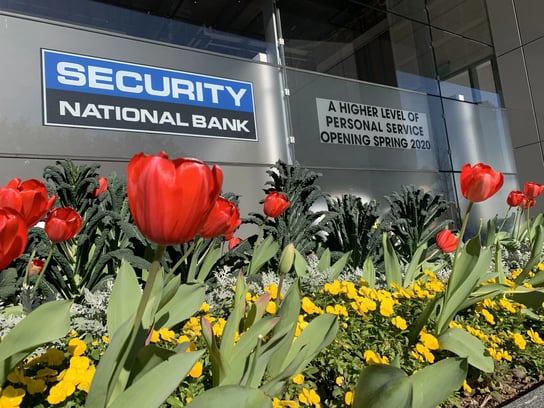 Exterior of Security National Bank of Texas branch in Dallas, TX.