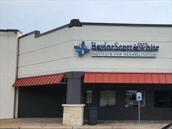 Outside front of building