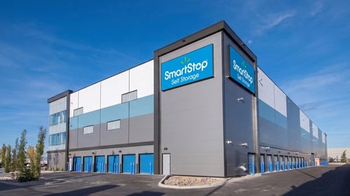 SmartStop Self Storage exterior facility at 5411 Dufferin Blvd SE in Calgary, AB