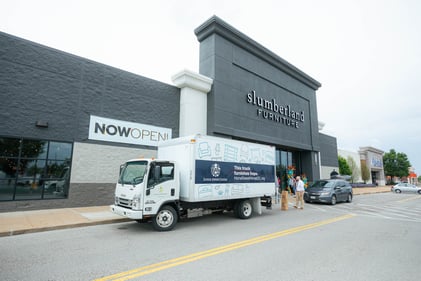 Sunset Hills Slumberland Furniture delivery truck