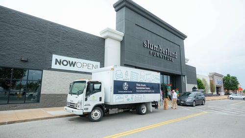 Sunset Hills Slumberland Furniture delivery truck