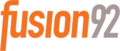 fusion92 orange gray logo