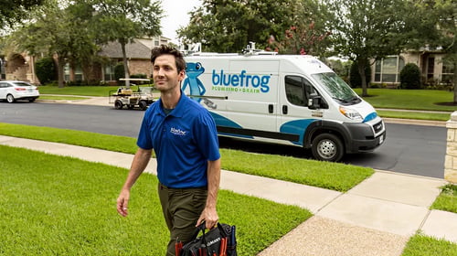 bluefrog employee helping client