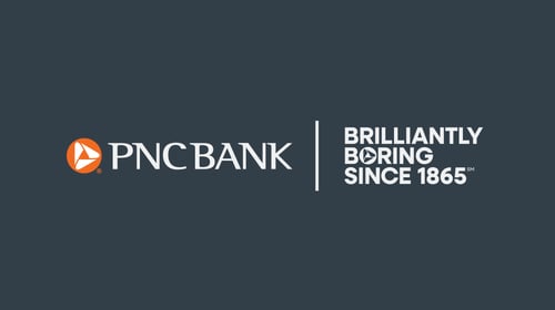 PNC Bank Logo. Brilliantly Boring Since 1865