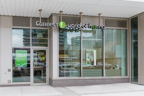Main entrance, World of Hearing in North Vancouver | Connect Hearing