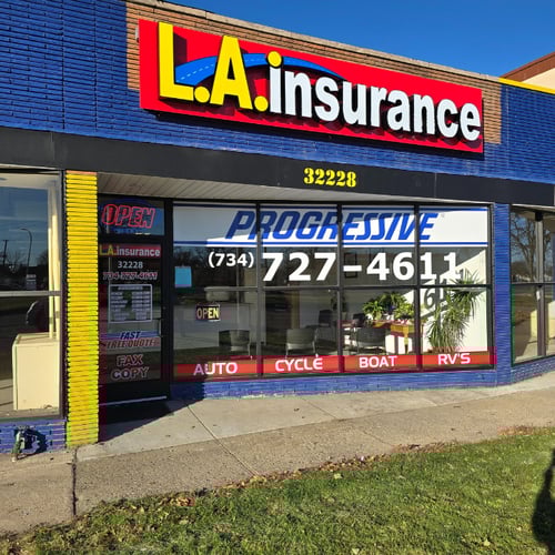 Exterior of the L.A. Insurance Agency MI-331