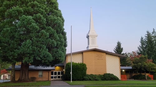 The Shelton, WA chapel of The Church of Jesus Christ of Latter-day Saints