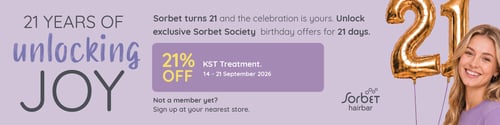Sorbet MAN celebrates 21 years with 21% off waxing when booking two or more waxes together, including one body wax, from 14–21 September 2026.