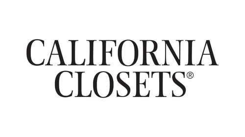 Horizontal California Closets Business Logo on a White Background