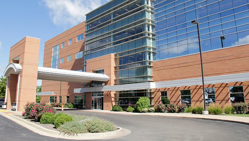 Brick exterior of multi-level medical office building in Springfield, Illinois