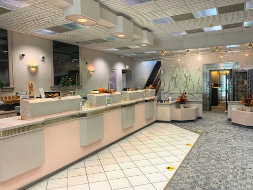 An inside view of the Bank of Pontiac building in Fairbury.