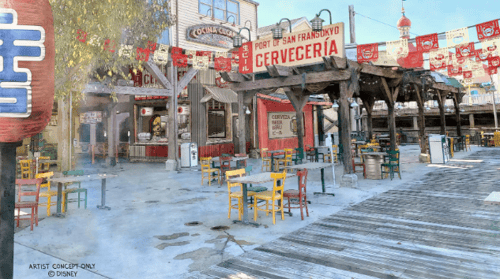 Port of San Fransokyo Cervecería beer kiosk in Pacific Wharf at Disney's California Adventure Park